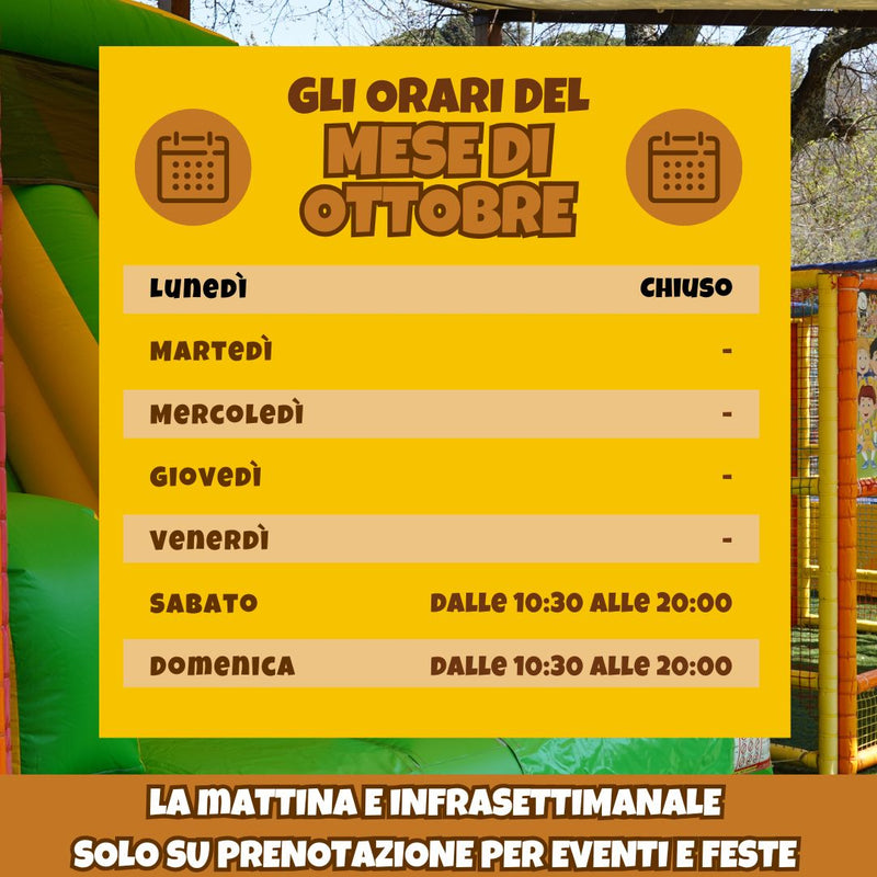 orario ottobre parco catone adventure