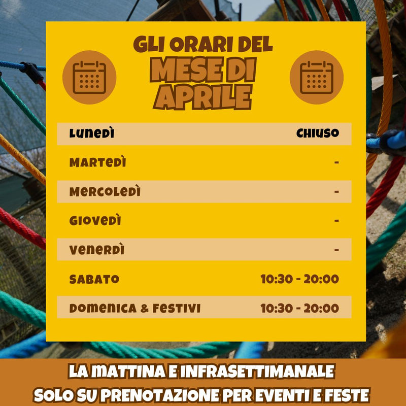 orario aprile parco catone adventure