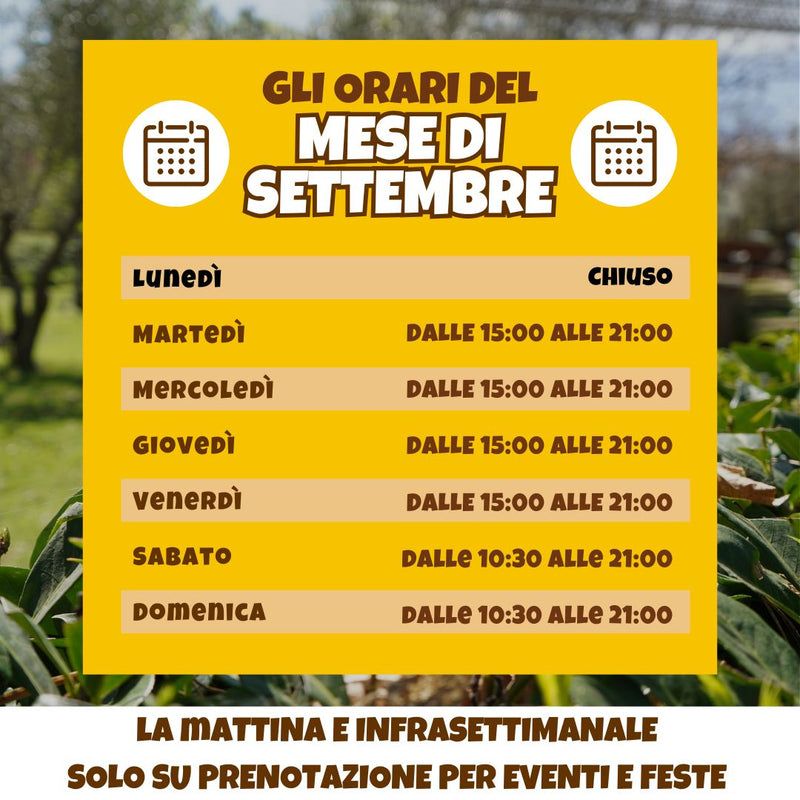 orario settembre parco catone adventure