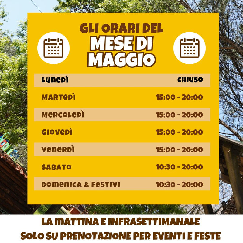 orario maggio parco catone adventure